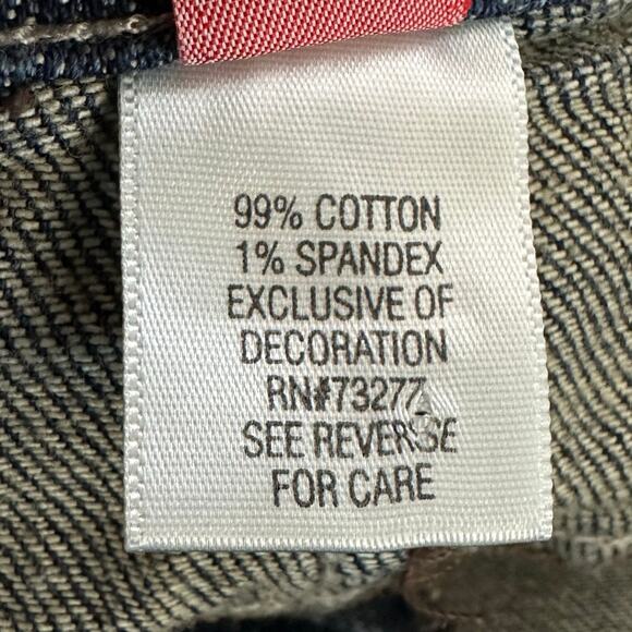 Women's Y2K Elle Denim Mini Jean Skirt Dark Wash Low Rise Cotton Stretch Size 6 - Picture 6 of 7